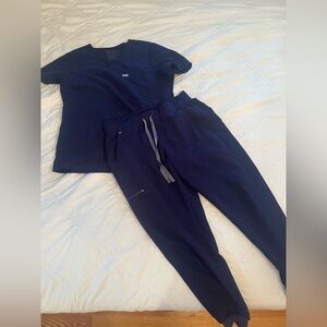 Figs Navy Blue Women's Scrub Set